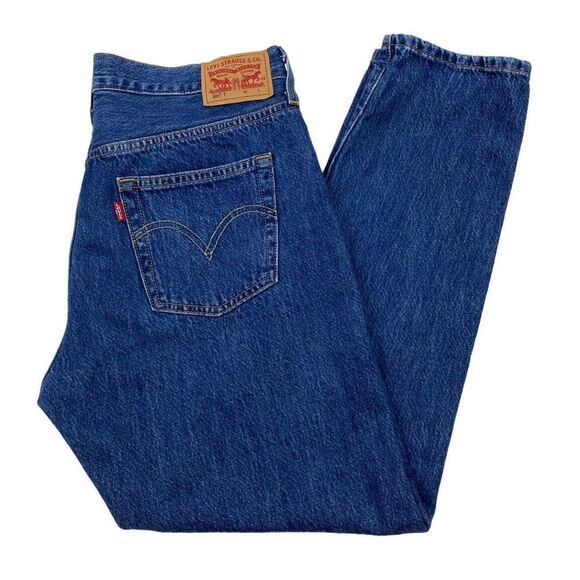 Levis 501 T Button Fly‎ Jeans Medium Wash Selvage Tagged 29x28 actual 32x26.5 - Picture 1 of 11